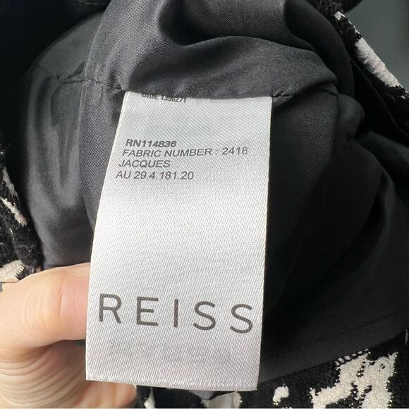 Reiss Jacques Textured Jacquard Printed Bodycon Fitted Dress Size 2 - Picture 15 of 16